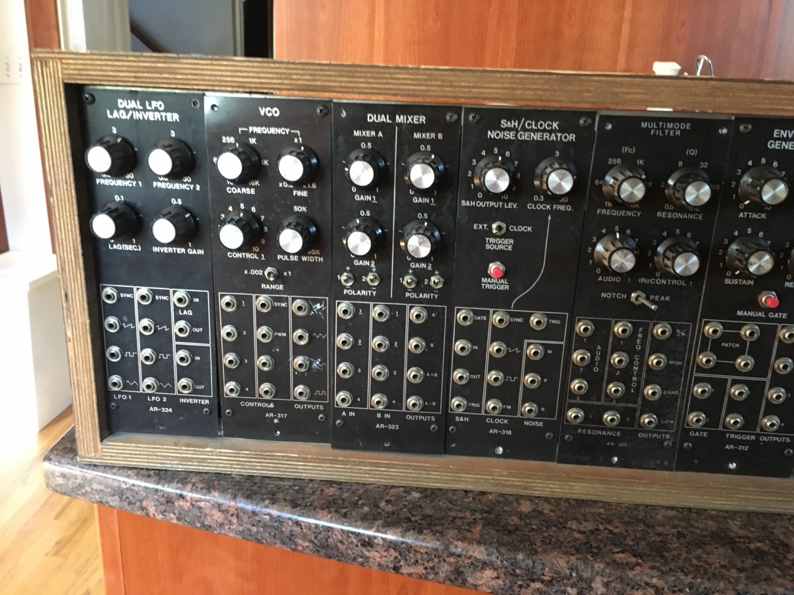 Front view of the restored Aries System 300 cabinet