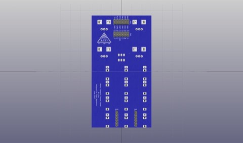 Rendering of the front PCB, solder side