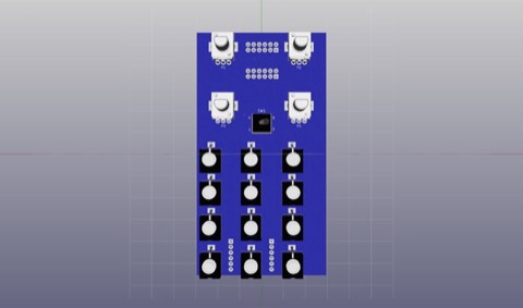 Rendering of the front PCB, component side